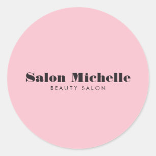 Chique Minimalistische Roze Ronde Sticker