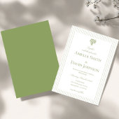 Chique Minimalistische Streep Groen Huwelijksuitno Kaart