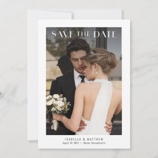 Chique Minimalistische Trouwfoto Save The Date
