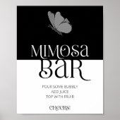 Chique minimalistische typografie Butterfly Mimosa Poster (Voorkant)