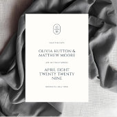 Chique Minimalistische Typografie Monogram Huwelij Save The Date