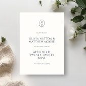 Chique Minimalistische Typografie Monogram Huwelij Save The Date
