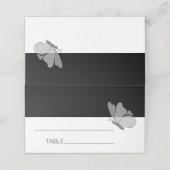 Chique minimalistische typografie vlinder bruiloft plaatskaartje (Buitenkant ongevouwen)
