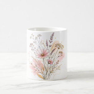 Chique Minimalistische Wilde Bloem Verjaardagscade Koffiemok