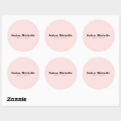 Chique Minimalistische Zachtroze Ronde Sticker (Vel)