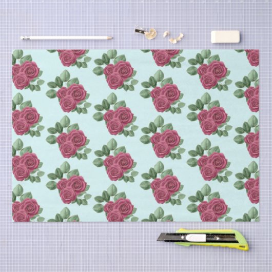 Chique Mint Bourgogne Gouden Rozen Trouwblaadjes Tissuepapier (Craft)