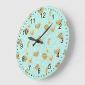 Chique Mint en Gouden Diamanten Grote Klok (Hoek)