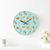 Chique Mint en Gouden Diamanten Grote Klok (Huis)