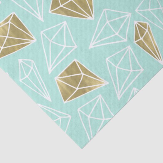 Chique Mint en Gouden Diamanten Tissuepapier (Detail)