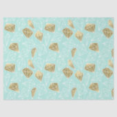 Chique Mint en Gouden Diamanten Tissuepapier (Voorkant)