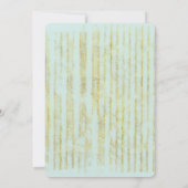 Chique Mint Glam Gold Stripes Vrijgezellenfeest Kaart (Achterkant)