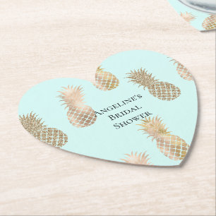 Chique Mint Goud Glam Ananas Kartonnen Onderzetters