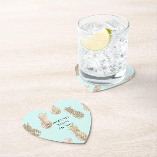 Chique Mint Goud Glam Ananas Kartonnen Onderzetters (Insitu)