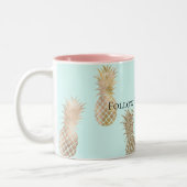 Chique Mint Goud Glam Ananas Tweekleurige Koffiemok (Links)