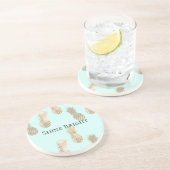 Chique Mint Goud Glam Ananas Zandsteen Onderzetter (Zijkant)