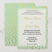 Chique Mint Goud Stippen Bruiloft Kaart (Voorkant / Achterkant)