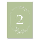 Chique Mint Groen Bloemen Tafel Nummer Kaart (Achterkant)