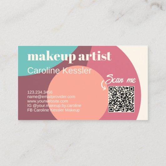 Chique Mint Groene Mauve Taupe Blush Roze Art Patr Visitekaartje (Achterkant)