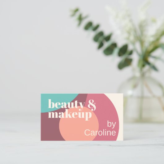 Chique Mint Groene Mauve Taupe Blush Roze Art Patr Visitekaartje (Staand voorkant)