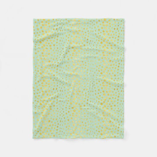 Chique mint nep goud glinsterend luipaardprint mon fleece deken (Voorkant)