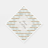 Chique Mint Wit Goud Glitter Strepen Bruiloft Servet (Hoek)