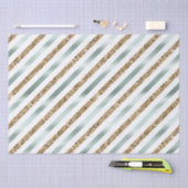 Chique Mint Wit Goud Glitter Strepen Tissuepapier (Craft)