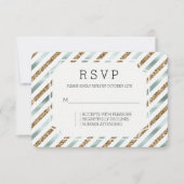 Chique Mint Wit Goud Glitter Wedding RSVP Kaartje (Voorkant)