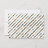 Chique Mint Wit Goud Glitter Wedding RSVP Kaartje (Achterkant)