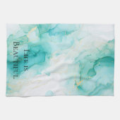 Chique Mint Witgouden Bruidsdouche Theedoek (Horizontaal)