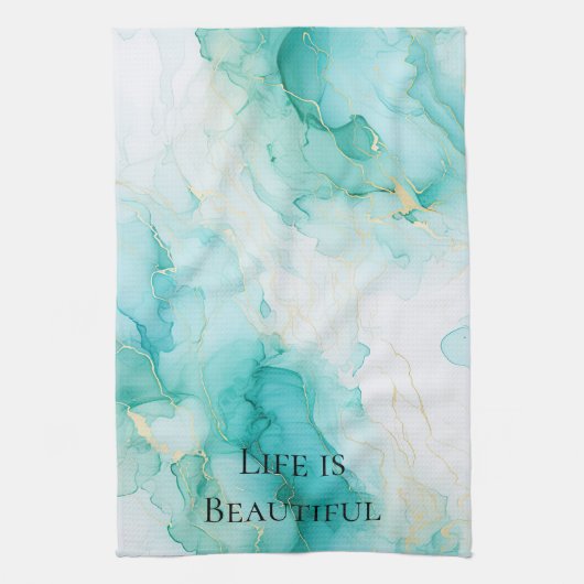 Chique Mint Witgouden Bruidsdouche Theedoek (Verticaal)