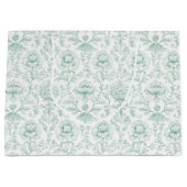 Chique Mint Witte Bloemige Bruiloft Groot Cadeauzakje (Voorkant)
