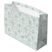 Chique Mint Witte Bloemige Bruiloft Groot Cadeauzakje (Achterkant Gekanteld)