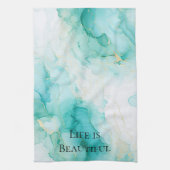 Chique Mint Witte Goud Bruidsuitstap Theedoek (Verticaal)