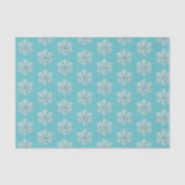 Chique Mint Witte Sneeuwvlokken Kerst Tissuepapier (Voorkant)