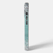 Chique Mint Zilver Glitter Sparkle Case-Mate iPhone Case (Achterkant / Links)