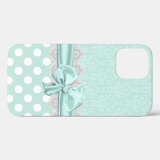 Chique Mintgroene Damast iPhone Case-Mate iPhone Case (Achterkant (horizontaal))