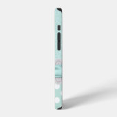Chique Mintgroene Damast iPhone Hoesje (Linkerkant)