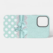 Chique Mintgroene Damast iPhone Hoesje (Achterkant horizontaal)
