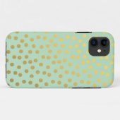 Chique mintgroene gouden stippen Case-Mate iPhone case (Achterkant (horizontaal))