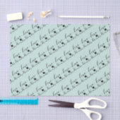 Chique Mintgroene Love & Thanks Script Calligrafie Tissuepapier (Craft)
