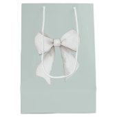 Chique mintgroene witte harten bruidsdouche medium cadeauzakje (Achterkant)