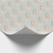 Chique mintgroene witte harten linten bruidsfeest cadeaupapier (Hoek)