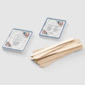 Chique Misty Rose Stofblauwe Bloemige Trouwprogram Handwaaier (Niet-gemonteerd)