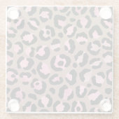 Chique mocha mousse, roze en zwart Leopard Print Glazen Onderzetter (Achterkant)