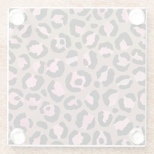 Chique mocha mousse, roze en zwart Leopard Print Glazen Onderzetter (Achterkant)