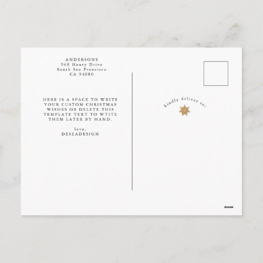 Chique Modern 4 Foto Vrolijk & Helder Kerstmis Feestdagenkaart (Achterkant)