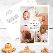 Chique Modern 4 Foto Vrolijk & Helder Kerstmis Feestdagenkaart