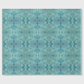 Chique Modern Barokpatroon in Blauw en Groen Cadeaupapier (Vlak)