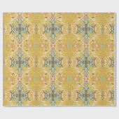 Chique Modern Barokpatroon in Roze Goud Blauw Cadeaupapier (Vlak)