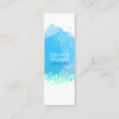 Chique Modern Blauw Waterverf Blot Square Mini Visitekaartje (Voorkant)
